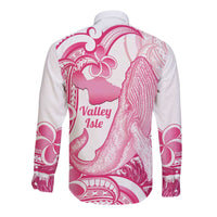 Aloha Hawaii Maui Long Sleeve Button Shirt Valley Isle Humpback Whale White