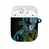 Turquoise New Zealand Kowhai And Piwakawaka AirPods Case Maori Ngaru Paua Shell LT14 Turquoise - Polynesian Pride