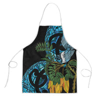 Turquoise New Zealand Kowhai And Piwakawaka Apron Maori Ngaru Paua Shell - Polynesian Pride