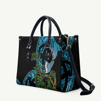 Turquoise New Zealand Kowhai And Piwakawaka Leather Bag Maori Ngaru Paua Shell - Polynesian Pride