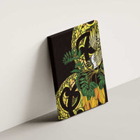 Yellow New Zealand Kowhai And Piwakawaka Canvas Wall Art Maori Ngaru Paua Shell LT14 - Polynesian Pride