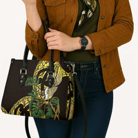 Yellow New Zealand Kowhai And Piwakawaka Leather Bag Maori Ngaru Paua Shell - Polynesian Pride