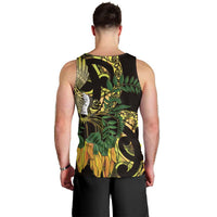 Yellow New Zealand Kowhai And Piwakawaka Men Tank Top Maori Ngaru Paua Shell LT14 - Polynesian Pride