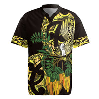 Yellow New Zealand Kowhai And Piwakawaka Rugby Jersey Maori Ngaru Paua Shell