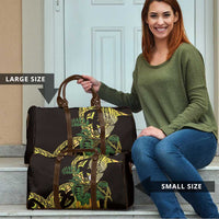 Yellow New Zealand Kowhai And Piwakawaka Travel Bag Maori Ngaru Paua Shell - Polynesian Pride