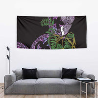Purple New Zealand Kowhai And Piwakawaka Tapestry Maori Ngaru Paua Shell