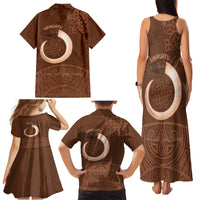 Vanuatu Indipendens Dei Family Matching Tank Maxi Dress and Hawaiian Shirt Yumi 44th Sand Drawing Turtle Mix Lapita
