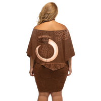 Vanuatu Indipendens Dei Off Shoulder Short Dress Yumi 44th Sand Drawing Turtle Mix Lapita