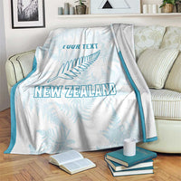 Custom New Zealand Silver Fern Football Blanket Come On All White