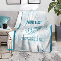 Custom New Zealand Silver Fern Football Blanket Come On All White