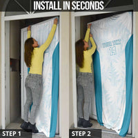 Custom New Zealand Silver Fern Football Door Cover Come On All White - Polynesian Pride