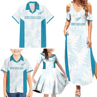 Custom New Zealand Silver Fern Football Family Matching Summer Maxi Dress and Hawaiian Shirt Come On All White