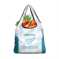 Custom New Zealand Silver Fern Football Grocery Bag Come On All White