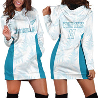 Custom New Zealand Silver Fern Football Hoodie Dress Come On All White LT14 - Polynesian Pride