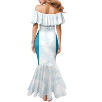 Custom New Zealand Silver Fern Football Mermaid Dress Come On All White LT14 - Polynesian Pride