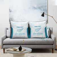Custom New Zealand Silver Fern Football Pillow Cover Come On All White - Polynesian Pride