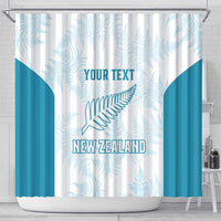 Custom New Zealand Silver Fern Football Shower Curtain Come On All White