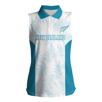 Custom New Zealand Silver Fern Football Women Sleeveless Polo Shirt Come On All White