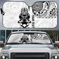 Custom Aotearoa Football Auto Sun Shade NZ Maori Tiki Go Champions LT14 White - Polynesian Pride