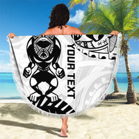 Custom Aotearoa Football Beach Blanket NZ Maori Tiki Go Champions