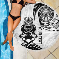 Custom Aotearoa Football Beach Blanket NZ Maori Tiki Go Champions