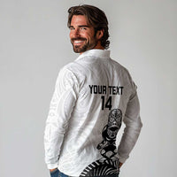 Custom Aotearoa Football Long Sleeve Polo Shirt NZ Maori Tiki Go Champions