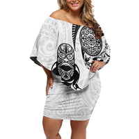 Custom Aotearoa Football Off Shoulder Short Dress NZ Maori Tiki Go Champions