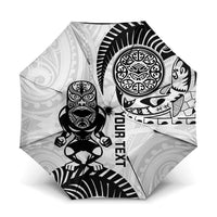 Custom Aotearoa Football Umbrella NZ Maori Tiki Go Champions - Polynesian Pride