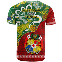 Australia and Tonga T Shirt Aboriginal Mix Tongan Ngatu Unique Style LT14 - Polynesian Pride