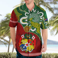 Personalised Australia And Tonga Hawaiian Shirt Aboriginal Mix Tongan Ngatu Unique Style LT14 - Polynesian Pride