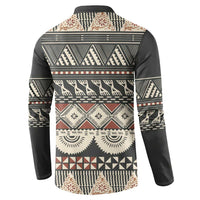 Vintage Bula Fiji Masi Button Sweatshirt Fijian Tapa Cloth - Polynesian Pride