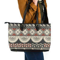 Vintage Bula Fiji Masi Leather Tote Bag Fijian Tapa Cloth - Polynesian Pride