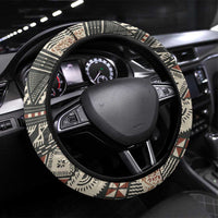 Vintage Bula Fiji Masi Steering Wheel Cover Fijian Tapa Cloth - Polynesian Pride
