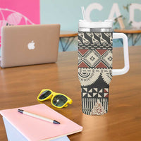 Vintage Bula Fiji Masi Tumbler With Handle Fijian Tapa Cloth - Polynesian Pride