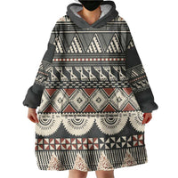 Vintage Bula Fiji Masi Wearable Blanket Hoodie Fijian Tapa Cloth - Polynesian Pride