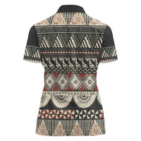 Vintage Bula Fiji Masi Women Polo Shirt Fijian Tapa Cloth LT14 - Polynesian Pride