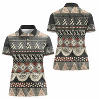 Vintage Bula Fiji Masi Women Polo Shirt Fijian Tapa Cloth LT14 - Polynesian Pride