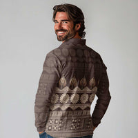 Bula Fiji Iri ni Meke Long Sleeve Polo Shirt Kuvui Fijian Masi - Polynesian Pride