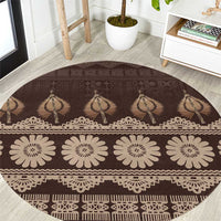 Bula Fiji Iri ni Meke Round Carpet Kuvui Fijian Masi - Polynesian Pride