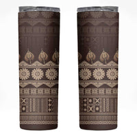 Bula Fiji Iri ni Meke Skinny Tumbler Kuvui Fijian Masi - Polynesian Pride