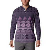 Bula Fiji Iri ni Meke Button Sweatshirt Lokaloka Fijian Masi LT14 - Polynesian Pride