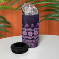 Bula Fiji Iri ni Meke 4 in 1 Can Cooler Tumbler Lokaloka Fijian Masi - Polynesian Pride