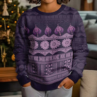 Bula Fiji Iri ni Meke Kid Ugly Christmas Sweater Lokaloka Fijian Masi LT14 - Polynesian Pride