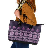Bula Fiji Iri ni Meke Leather Tote Bag Lokaloka Fijian Masi - Polynesian Pride
