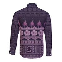 Bula Fiji Iri ni Meke Long Sleeve Button Shirt Lokaloka Fijian Masi - Polynesian Pride