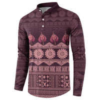 Bula Fiji Iri ni Meke Button Sweatshirt Piqi Fijian Masi LT14 - Polynesian Pride