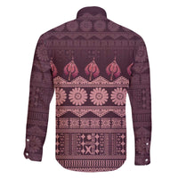 Bula Fiji Iri ni Meke Family Matching Off The Shoulder Long Sleeve Dress and Hawaiian Shirt Piqi Fijian Masi - Polynesian Pride