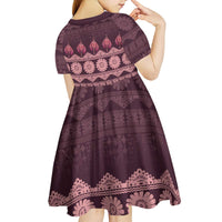 Bula Fiji Iri ni Meke Kid Short Sleeve Dress Piqi Fijian Masi - Polynesian Pride