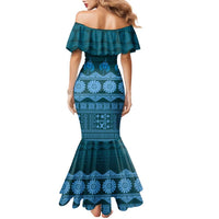 Bula Fiji Iri ni Meke Family Matching Mermaid Dress and Hawaiian Shirt Karakarawa Fijian Masi - Polynesian Pride