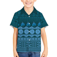 Bula Fiji Iri ni Meke Kid Hawaiian Shirt Karakarawa Fijian Masi - Polynesian Pride